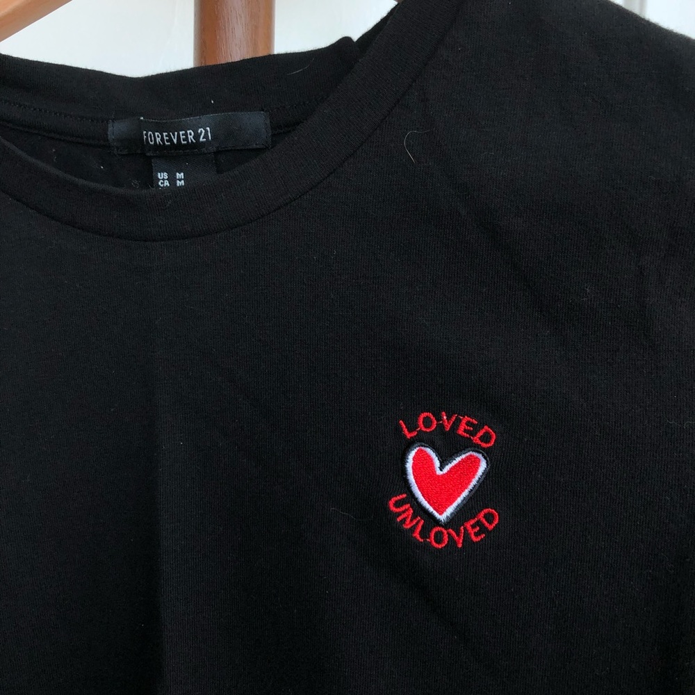 Forever21 Love Embroidered Top